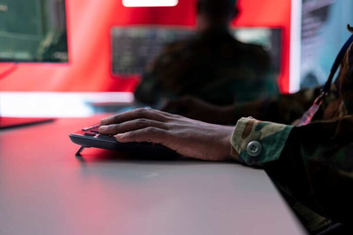 Cybersecurity,Specialist,In,Chinese,Military,Command,Post,Analyzes,Data,To
