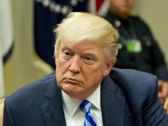 President,Donald,Trump,Talks,To,Journalists,While,Hosting,Prime,Minister