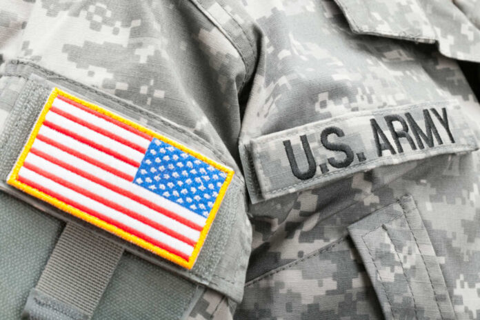 Usa,Flag,And,U.s.,Army,Patch,On,Solder's,Uniform