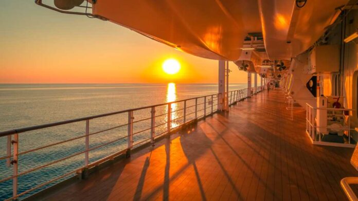 Sunset,Cruise,Ship,Promenade,Deck.