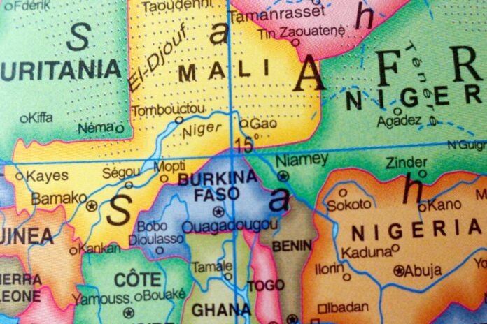 Map,Of,African,Countries,Niger,Mali,And,Burkina,Faso,In