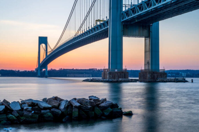 Verrazzano-narrows,Bridge,In,Brooklyn,And,Staten,Island,Shortly,After,Sunset