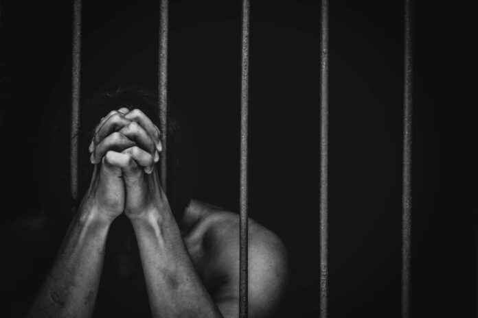 Prison,Man,Crime,In,Gaol,,Hold,Hand,Iron,Bar,Jail,