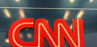 CNN logo displayed on a blue background