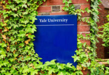 Yale Video Censored: Hidden Gender Agenda? Sign for Yale University partially covered by ivy