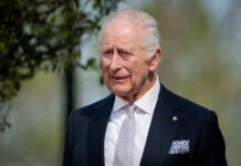 A man in formal attire smiling outdoors with greenery in the background