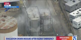 Officials warn toxic tank in Garden Grove could explode