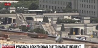 Lockdown at Pentagon in Washington D.C. due to hazardous materials incident
