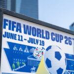 Drone Crackdown Blankets World Cup FIFA World Cup 26 poster with soccer ball in urban setting