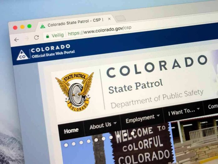Colorado State Patrol website open in a browser tab