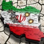 Trump Torches Truce, Bombs Keep Falling Map of Iran with military jets and explosions depicted