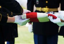 Erased War Dead? Pentagon’s Overnight Drop Military personnel folding a flag during a ceremonial event