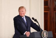 White House Call Upends Space Deadlines man at podium with presidential seal