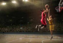 Florida AG Targets WNBA Two basketball players contest a layup under the hoop