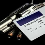 Revolver with bullets and concealed weapons permit card