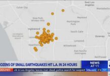 Quake Swarm Rattles South L.A. More than 80 small earthquakes rattle Southern California