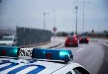 Police Restraint Backfires? Portland On Edge Police car with blue lights on near a roadway