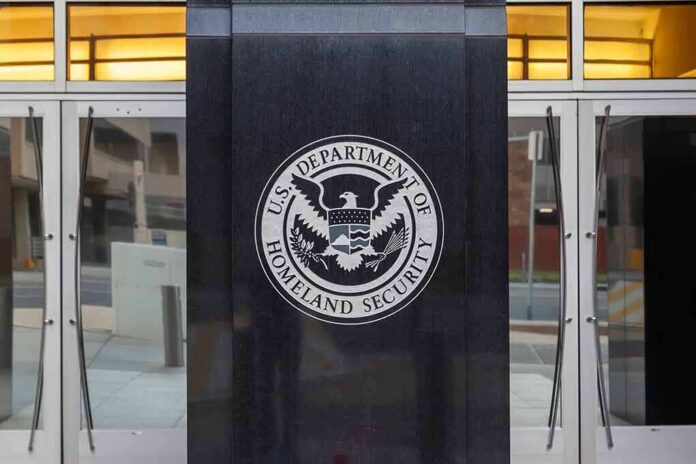 shutterstock_1663643911 U.S. Department of Homeland Security emblem on building entrance