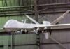 Ukraine’s Razor Trap Breaks Live Drone Feeds military drone with missiles suspended in a hangar