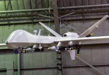 Ukraine’s Razor Trap Breaks Live Drone Feeds military drone with missiles suspended in a hangar