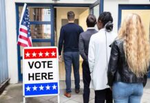 Dem Operatives Spark ‘Ballot Composition’ Uproar Voters standing in line at a polling place entrance