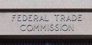 Federal Trade Commission building sign on stone facade