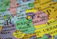 Assassination Alarm Jolts Poland’s Power Elite Close-up of a political map of Eastern Europe