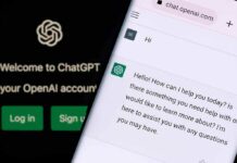 smartphone displaying a chat interface on chat.openai.com